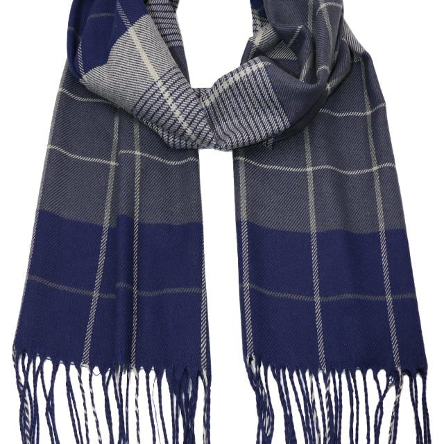 Fular barbati, windowpane, pentru perioada rece, cu franjuri, ZS-11