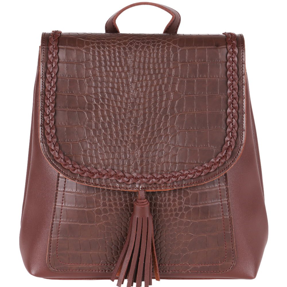 Rucsac dama, piele ecologica, impletitura, ROCS YF-525