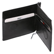 Portcard unisex, piele naturala, cu clapa metalica pentru bancnote 0902