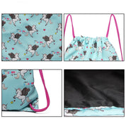 Rucsac cu snur unisex, imprimeu unicorn, Miss Lulu E1406UN