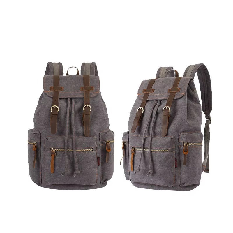 Rucsac Călătorie Canvas & Piele Naturală, Stil Retro — JOLAR
