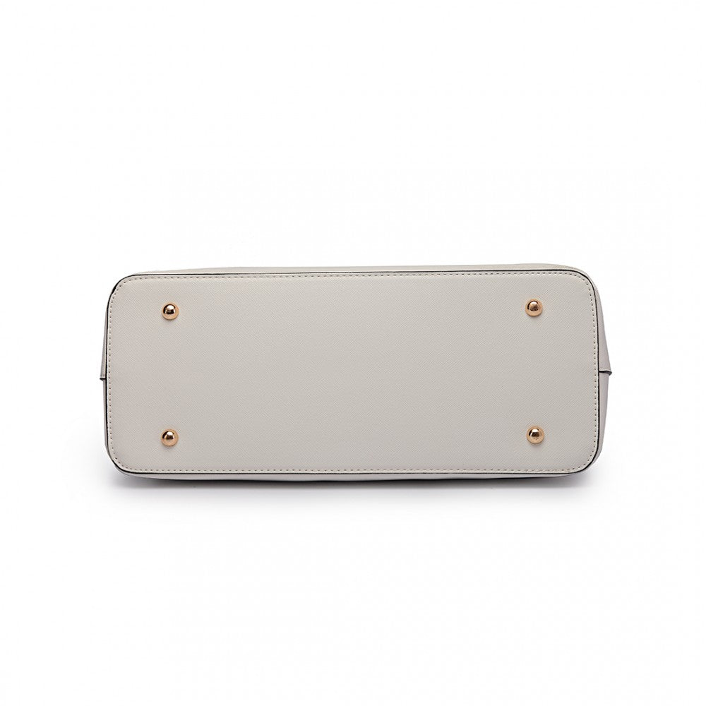 Geanta dama, de umar cu borseta si clutch, set din 3 piese, din piele ecologica texturata rezistenta la stropi, Miss Lulu LT6648