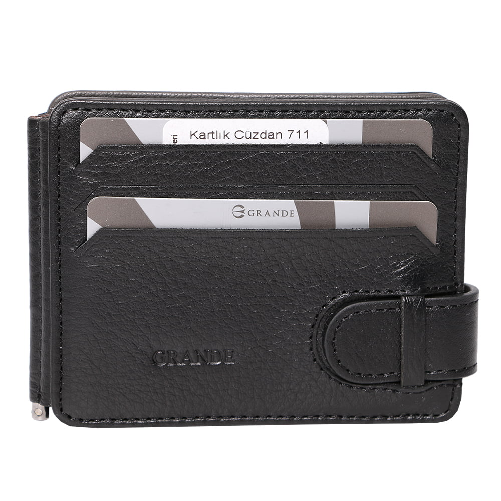 Portcard unisex, piele naturala, reversibil, cu clapa metalica pentru bancnote 711