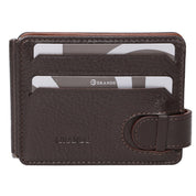 Portcard unisex, piele naturala, reversibil, cu clapa metalica pentru bancnote 711