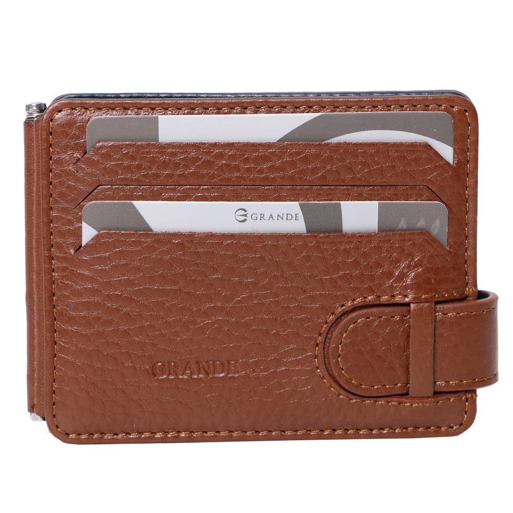 Portcard unisex, piele naturala, reversibil, cu clapa metalica pentru bancnote 711