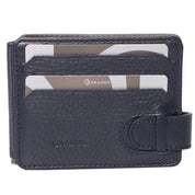 Portcard unisex, piele naturala, reversibil, cu clapa metalica pentru bancnote 711