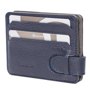 Portcard unisex, piele naturala, reversibil, cu clapa metalica pentru bancnote 711