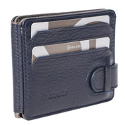 Portcard unisex, piele naturala, reversibil, cu clapa metalica pentru bancnote 711