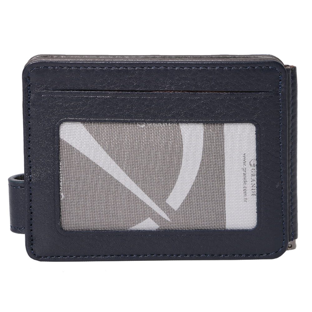 Portcard unisex, piele naturala, reversibil, cu clapa metalica pentru bancnote 711