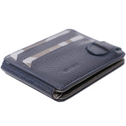 Portcard unisex, piele naturala, reversibil, cu clapa metalica pentru bancnote 711