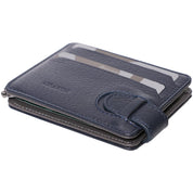 Portcard unisex, piele naturala, reversibil, cu clapa metalica pentru bancnote 711