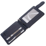 Portcard unisex, piele naturala, reversibil, cu clapa metalica pentru bancnote 711