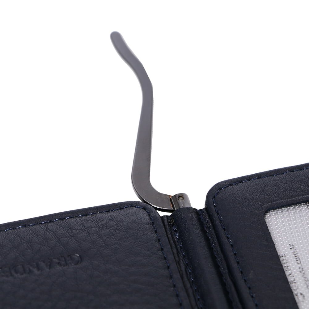 Portcard unisex, piele naturala, reversibil, cu clapa metalica pentru bancnote 711