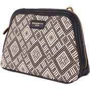 Geanta crossbody pentru dama din piele eco si rafie cu motive etnice, David Jones, AB-6757-2