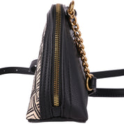 Geanta crossbody pentru dama din piele eco si rafie cu motive etnice, David Jones, AB-6757-2