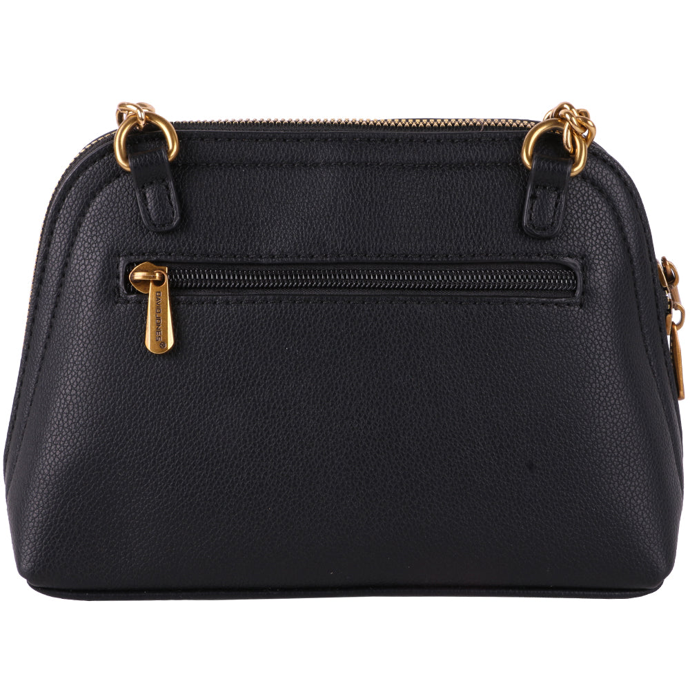 Geanta crossbody pentru dama din piele eco si rafie cu motive etnice, David Jones, AB-6757-2