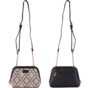 Geanta crossbody pentru dama din piele eco si rafie cu motive etnice, David Jones, AB-6757-2