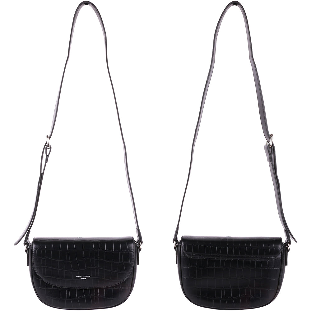 Geanta crossbody pentru dama din piele eco imitatie crocodil, David Jones, AB-CM6510