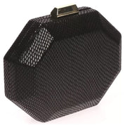 Geanta Clutch de seara pentru dama, cu efect piele de sarpe, Paula Rossi AD-125105