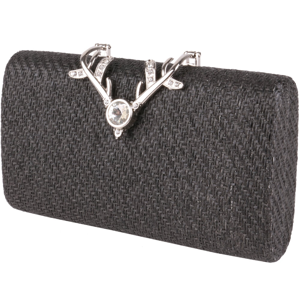 Geanta clutch de seara pentru dama, eleganta, din rafie Paula Rossi AD-22215