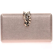 Geanta Clutch eleganta cu inchidere frunza din metal auriu, Paula Rossi AD-41372