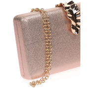 Geanta Clutch eleganta cu inchidere frunza din metal auriu, Paula Rossi AD-41372