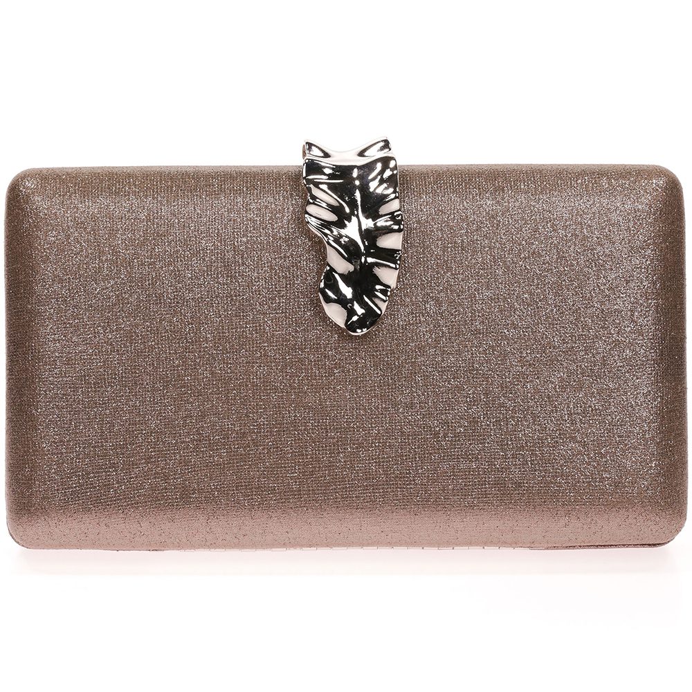 Geanta Clutch eleganta cu inchidere frunza din metal auriu, Paula Rossi AD-41372