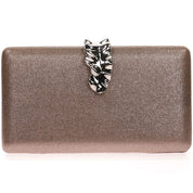 Geanta Clutch eleganta cu inchidere frunza din metal auriu, Paula Rossi AD-41372