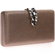 Geanta Clutch eleganta cu inchidere frunza din metal auriu, Paula Rossi AD-41372