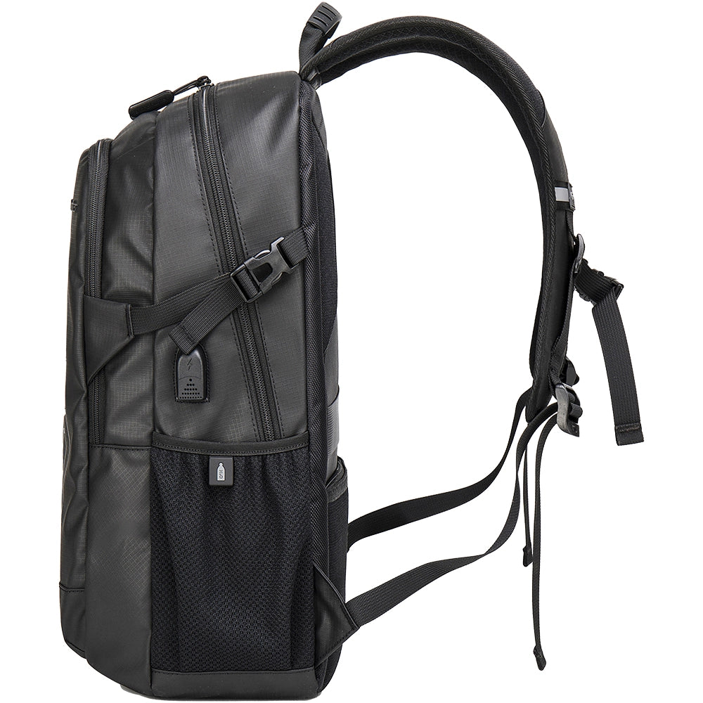 Rucsac unisex pentru laptop de 15,6 inch, rucsac sport, cu port USB, din poliester este rezistent la apa, cu fixare de valiza, Arctic Hunter B00387