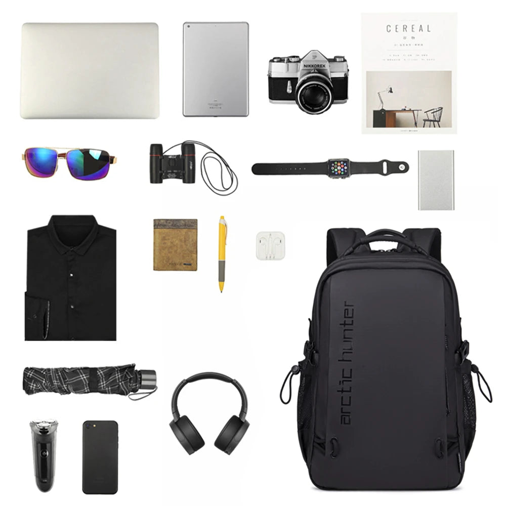 Rucsac smart unisex, business casual, city style, compartiment pentru laptop 15.6 inch, din poliester rezistent la apa, fixare de valiza, Arctic Hunter B00530