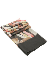 Esarfa dama, casual eleganta din poliester, cu imprimeu colorat pene, sezon rece ROCS B064