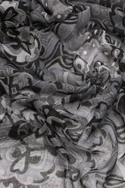 Esarfa dama, eleganta din poliester, cu imprimeu flori orientale, sezon rece ROCS B066