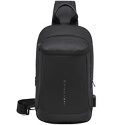 Geanta crossbody, tip rucsac unisex, cu port USB si buzunar ascuns pe spate, din poliester rezistent la stropi, BANGE BG1910