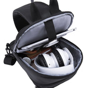 Geanta crossbody, tip rucsac unisex, cu port USB si buzunar ascuns pe spate, din poliester rezistent la stropi, BANGE BG1910