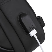 Geanta crossbody, tip rucsac unisex, cu port USB si buzunar ascuns pe spate, din poliester rezistent la stropi, BANGE BG1910