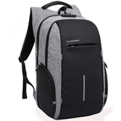 Rucsac unisex smart casual BANGE, din poliester, rezistent la apa, cu lacat TSA si port USB, BG2215-9
