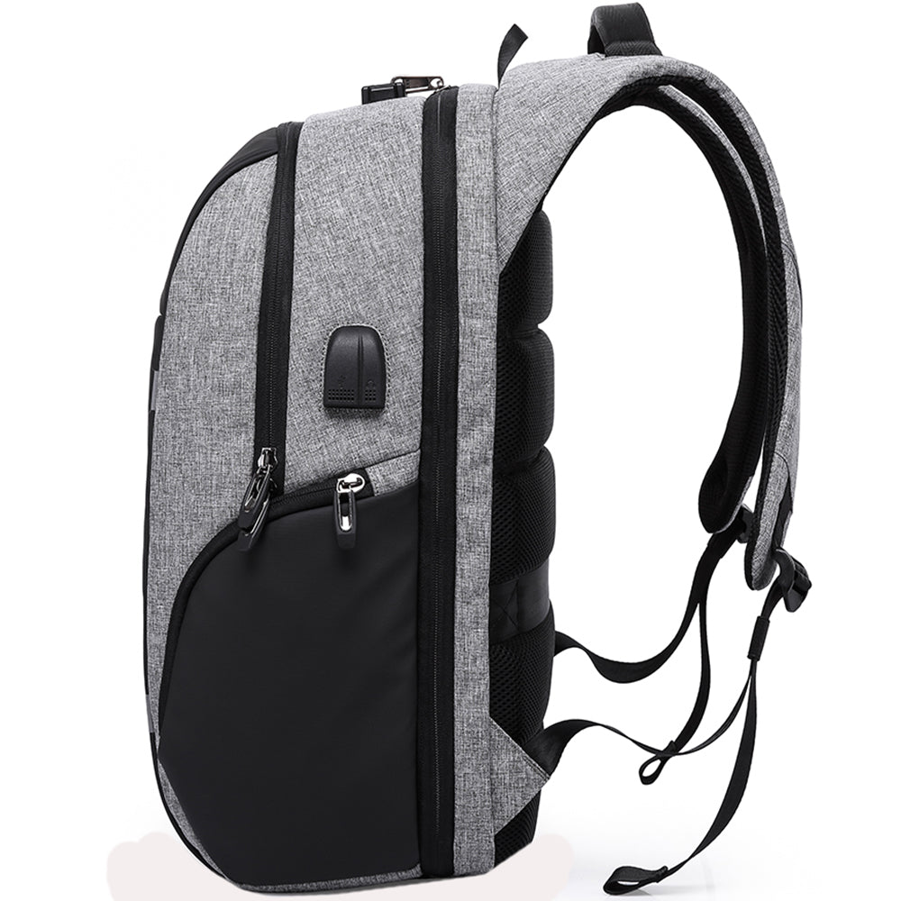 Rucsac unisex smart casual BANGE, din poliester, rezistent la apa, cu lacat TSA si port USB, BG2215-9