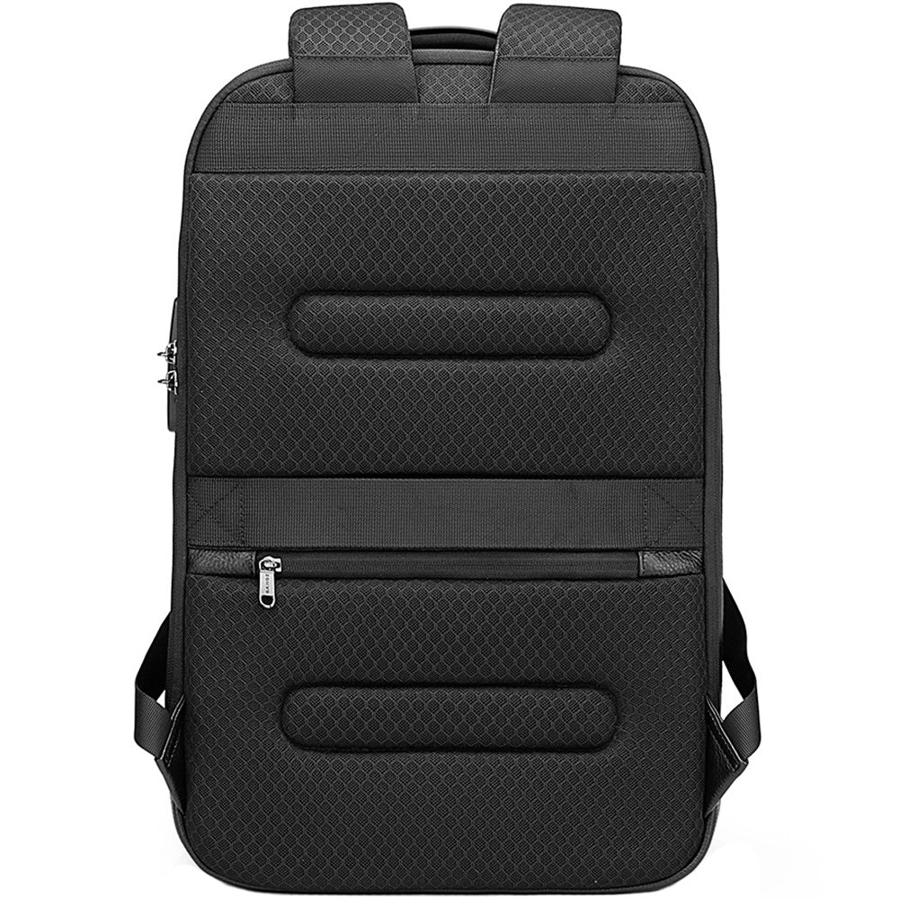 Rucsac smart pentru laptop 15.6 inch, design nou din piele naturala rezistent la apa, cu port USB si lacat TSA, spate respirabil cu buzunar ascuns si fixare de valiza, BANGE BG6622