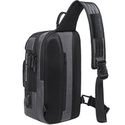 Rucsac crossbody pentru barbati, din poliester este rezistent la apa, cu buzunar antifurt ascuns pe spate, bareta cu trident, BANGE BG7086