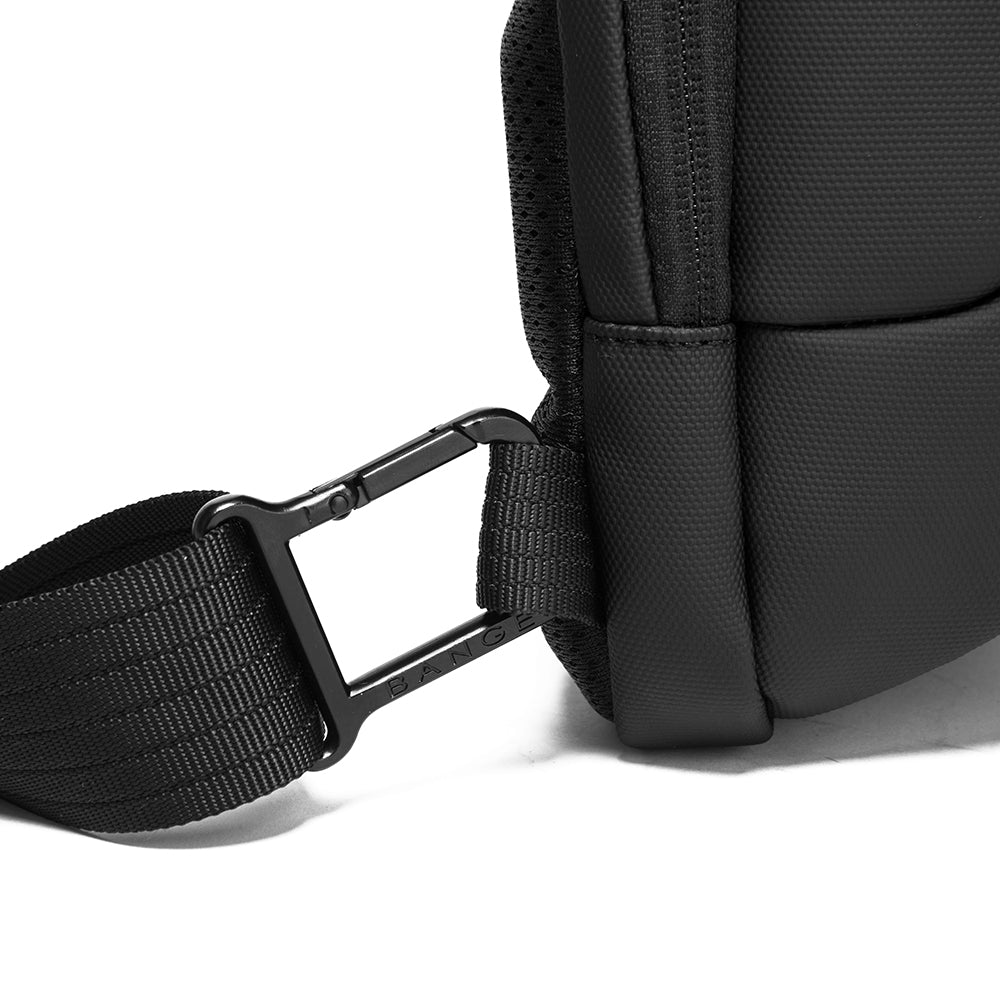 Rucsac crossbody unisex, de dimensiuni mici, din poliester rezistent la apa, cu port USB si buzunar antifurt BANGE BG7221