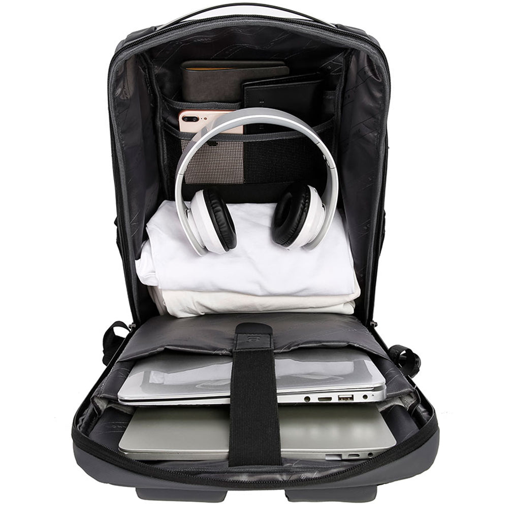 Rucsac laptop 15.6 inch, din poliester, rezistent la apa, port USB si TYPE-C, se fixeaza de valiza, BANGE BG7268