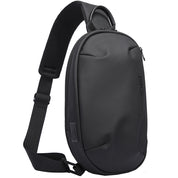 Rucsac mic crossbody asimetric, cu port USB, din poliester este rezistent la stropi, bareta ajustabila stinga dreapta, BANGE BG7306