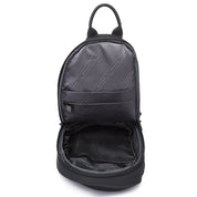 Rucsac mic crossbody asimetric, cu port USB, din poliester este rezistent la stropi, bareta ajustabila stinga dreapta, BANGE BG7306