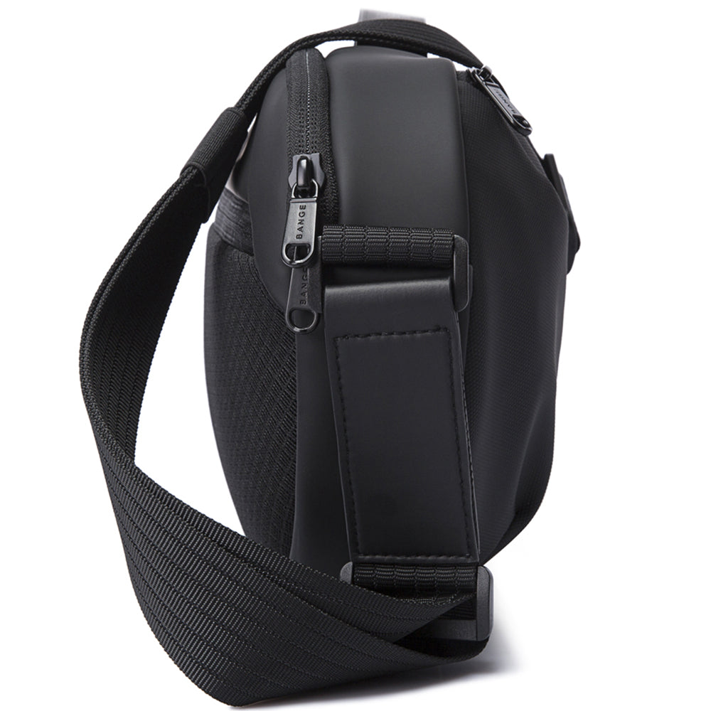 Geanta crossbody unisex, din poliester este rezistenta la apa, inel retractabil pentru chei, buzunar antifurt pe spate, BANGE BG7308