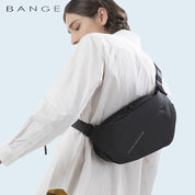 Rucsac crossbody unisex, din poliester rezistent la apa, buzunar ascuns, cu inel retractabil pentru chei, BANGE BG7311