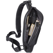 Geanta crossbody unisex, din poliester este rezistenta la stropi, trident superior pentru umbrela sticla, inel retractabil pentru chei, BANGE BG7312