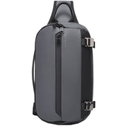 Geanta crossbody, tip rucsac unisex, din poliester este rezistenta la stropi, spate moale captusit cu buzunar antifurt, bareta cu trident si inel retractabil pentru chei, BANGE BG7322