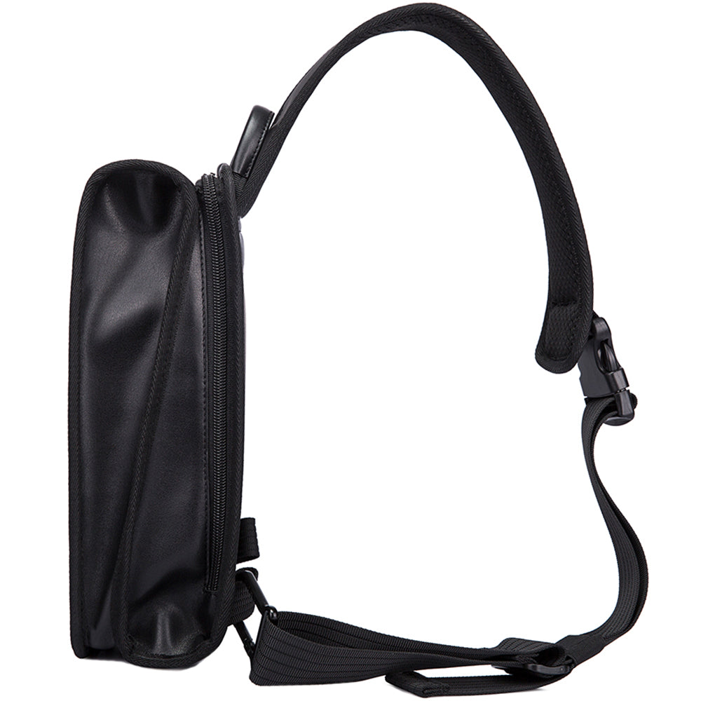 Geanta crossbody, tip rucsac unisex, forma patrata, din poliester rezistent la apa, bareta cu trident, compartiment pentru tableta 9,7 inch BANGE BG7323