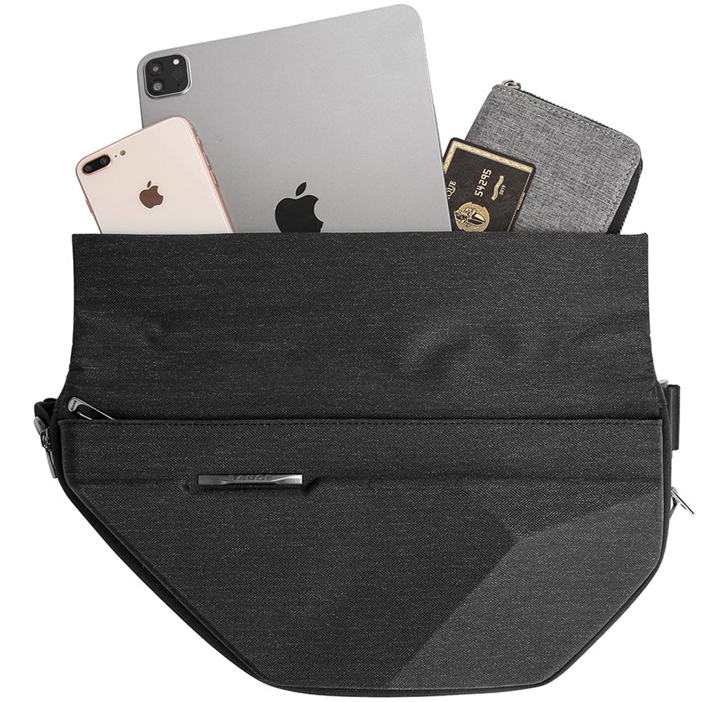 Geanta crossbody, unisex, din poliester, rezistenta la stropi, inel retractabil pentru chei, BANGE BG7502